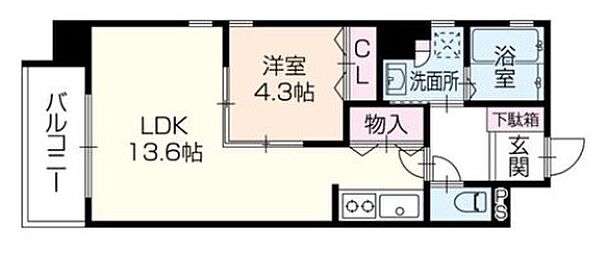 ＯＡ　ＦＬＡＴ福沢 801｜兵庫県姫路市福沢町(賃貸マンション1LDK・8階・45.03㎡)の写真 その2