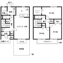 ファミールひかりが丘 3 ｜ 兵庫県相生市ひかりが丘（賃貸テラスハウス3LDK・2階・92.32㎡） その2