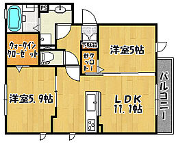 ピエールコート 201 ｜ 兵庫県明石市硯町1丁目（賃貸アパート2LDK・2階・54.23㎡） その2