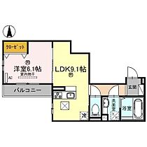 ソーリス・ルクス  ｜ 兵庫県尼崎市南武庫之荘３丁目（賃貸アパート1LDK・1階・38.86㎡） その2