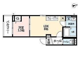 CRASTINE中在家町B  ｜ 兵庫県尼崎市中在家町３丁目（賃貸アパート1LDK・1階・28.82㎡） その2