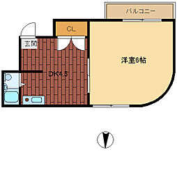 立花スプリングス 1Kの間取図画像
