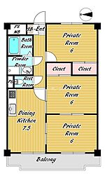 メゾンデール富松 3階/-