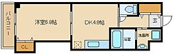 アミティ武庫之荘 1DKの間取図画像