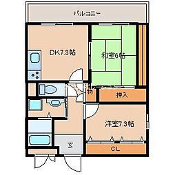 トウェルブイナバソウ 2DKの間取図画像