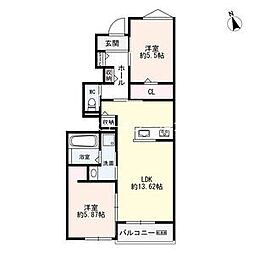 i Maison西昆陽 2LDKの間取図画像