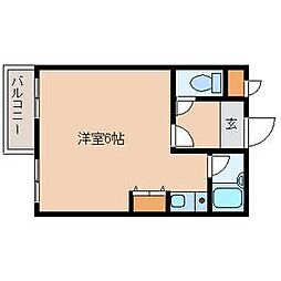 ベルトピア立花3 ワンルームの間取図画像