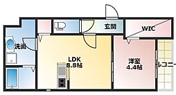 REGIES立花 1LDKの間取図画像