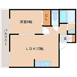 ミスターK北武庫之荘 1LDKの間取図画像
