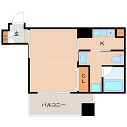 RIVERGEAMAGASAKI 1Kの間取図画像