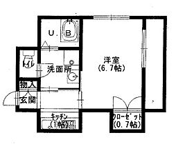 ベアーレ伸和 1Kの間取図画像