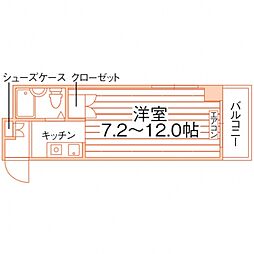 スチューデントエリアモリワキ ワンルームの間取図画像