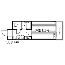サンパレス南森町 1Kの間取図画像