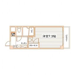 ラフィーネ四天王寺 1Kの間取図画像