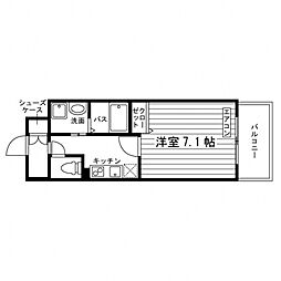 UURCOURT大阪十三本町 1Kの間取図画像
