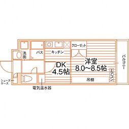 グロリオーサ仁川 1DKの間取図画像