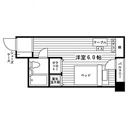 フレクサンス西宮 ワンルームの間取図画像