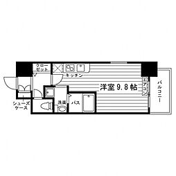 UURCOURT大阪十三本町 ワンルームの間取図画像