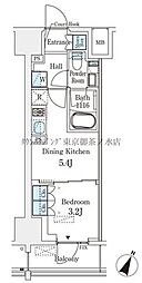 ベルファース神田神保町 1DKの間取図画像