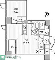 東神田テラスレジデンス 1LDKの間取図画像