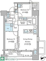 パークアクシス御茶ノ水ヒルトップ 2LDKの間取図画像
