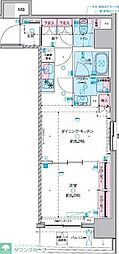 ジェノヴィア東神田グリーンヴェール 1DKの間取図画像