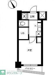 スカイコート後楽園EAST 1Kの間取図画像