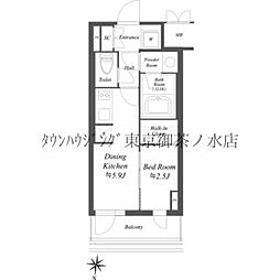 アイフラット文京本駒込 1DKの間取図画像