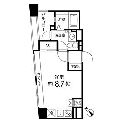 レニール本駒込 ワンルームの間取図画像