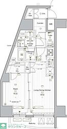 PREMIUMCUBEG後楽園 1LDKの間取図画像