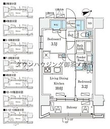 リビオメゾン御茶ノ水EAST 2LDKの間取図画像