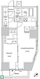 ザ・パークハビオ市ヶ谷ウエスト 1LDKの間取図画像
