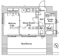 カーサスプレンディッド小石川 1DKの間取図画像