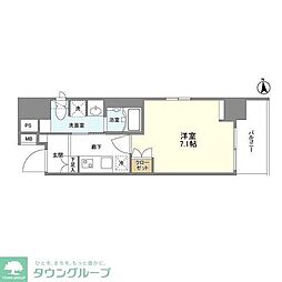 リアン・シエルブルー田端 1Kの間取図画像