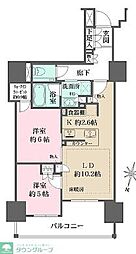 ザ・パークハウス市ヶ谷 2LDKの間取図画像