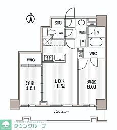 シーズンフラッツ両国サウス 2LDKの間取図画像