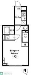 GRANPASEO市谷仲之町 1Kの間取図画像