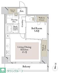 スカイテラス南大塚 1LDKの間取図画像