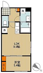 VORT文京白山residence 1LDKの間取図画像