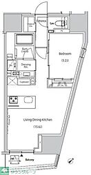 ザ・パークハビオ市ヶ谷ウエスト 1LDKの間取図画像