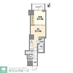 パティオ神田 1DKの間取図画像