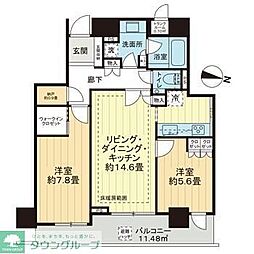 ザ・ライオンズ上野の森 2SLDKの間取図画像
