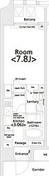 Primal新宿若松町 1Kの間取図画像
