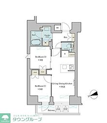 Brillia ist 御茶ノ水 2LDKの間取図画像