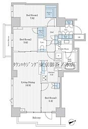 クオリア千代田御茶ノ水 3LDKの間取図画像