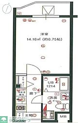 LUMEED飯田橋 1Kの間取図画像
