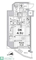 メイクス上野 1DKの間取図画像