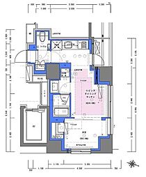 Dimus大手町NORTH 1LDKの間取図画像