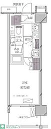 A-standard芝浦 1Kの間取図画像