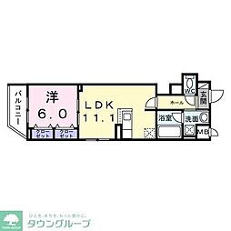 スカイノッツ北赤羽 1LDKの間取図画像
